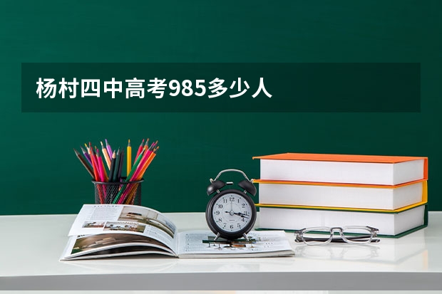 杨村四中高考985多少人