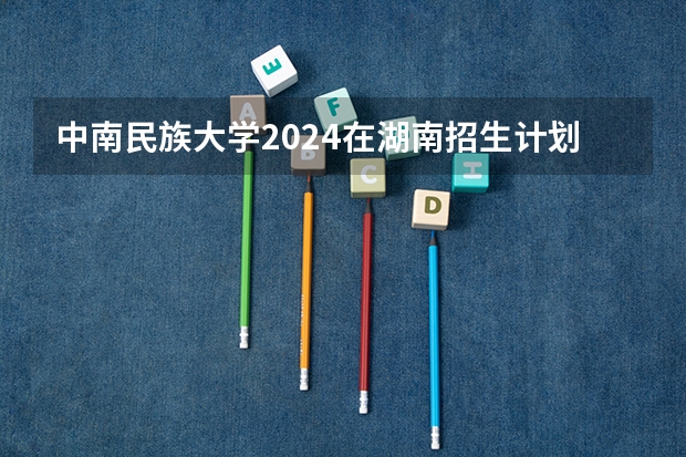 中南民族大学2024在湖南招生计划