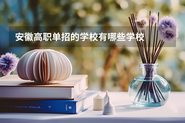 安徽高职单招的学校有哪些学校