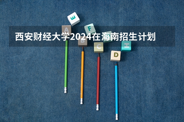 西安财经大学2024在海南招生计划