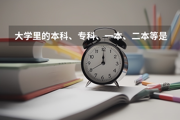 大学里的本科、专科、一本、二本等是什么意思