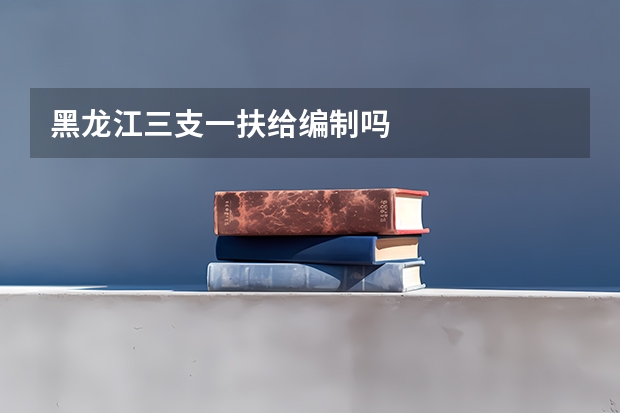 黑龙江三支一扶给编制吗