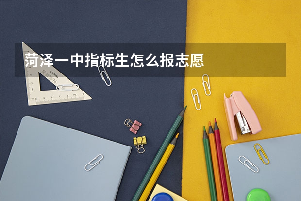 菏泽一中指标生怎么报志愿